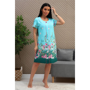 Халат женский №180тК кулирка (р-ры: 48-58) голубой