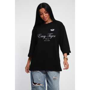 Футболка женская №657 кулирка (р-ры: one size) черный