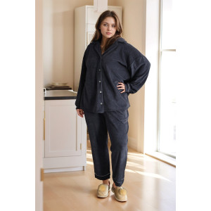 Пижама женская №057714 махра (р-ры: 48-58) графит