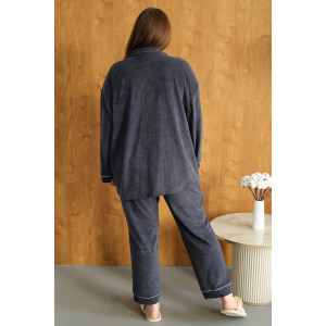 Пижама женская №057714 махра (р-ры: 48-58) графит