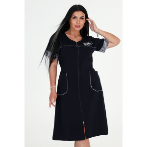 Халат женский ХК-2242 5027 кулирка (последний размер) темно-синий 50,52,66