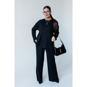 Костюм двойка женский КМЛ-1 9024 лапша (последний размер) черный 48-50,60-62