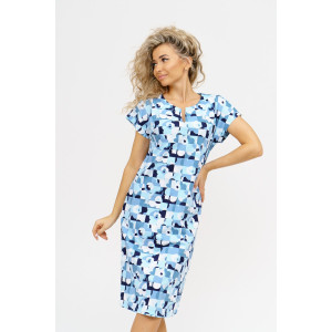 Платье женское П-025 кулирка (последний размер) голубой 48