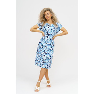 Платье женское П-025 кулирка (последний размер) голубой 48