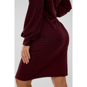 Платье женское П-035 жаккард (последний размер) рубиновый 50,54