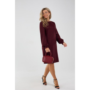 Платье женское П-035 жаккард (последний размер) рубиновый 50,54