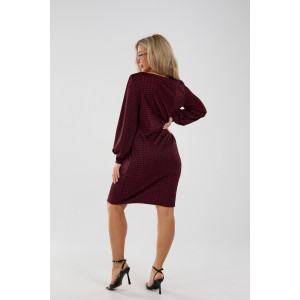 Платье женское П-035 жаккард (последний размер) рубиновый 50,54