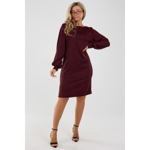 Платье женское П-035 жаккард (последний размер) рубиновый 50,54