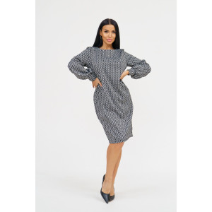 Платье женское П-035 жаккард (последний размер) зигзаг 50,52