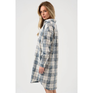 Халат женский "Добрый вечер" 2428-Ф фланель (р-ры: 44-58) бирюзовый
