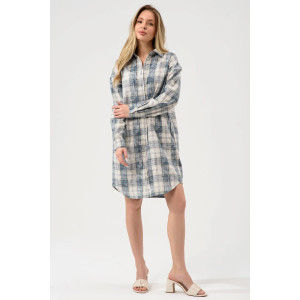 Халат женский "Добрый вечер" 2428-Ф фланель (р-ры: 44-58) бирюзовый