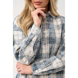 Халат женский "Добрый вечер" 2428-Ф фланель (р-ры: 44-58) бирюзовый