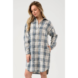 Халат женский "Добрый вечер" 2428-Ф фланель (р-ры: 44-58) бирюзовый