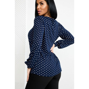 Лонгслив женский 0143-38 масло с начёсом (р-ры: 52-62) горошек