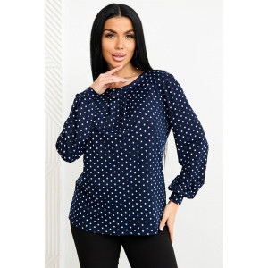 Лонгслив женский 0143-38 масло с начёсом (р-ры: 52-62) горошек