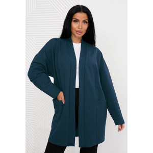 Кардиган женский 0238-96 футер (р-ры: 52-66) холодный изумруд