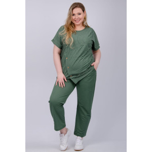 Костюм двойка женский "Альмерия" плательная ткань (р-ры: 50-60) зеленый