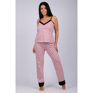 Пижама женская "Франческа" кулирка (р-ры: 42-52) горох