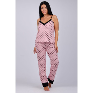 Пижама женская "Франческа" кулирка (р-ры: 42-52) горох