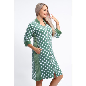 Халат женский №063 велюр (р-ры: 48-66) хаки Халат женский №063 велюр (р-ры: 48-66) хаки