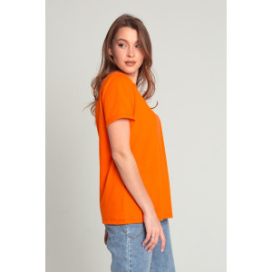 Футболка женская "Базовая" Ф-38 кулирка (последний размер) оранжевый 52,54