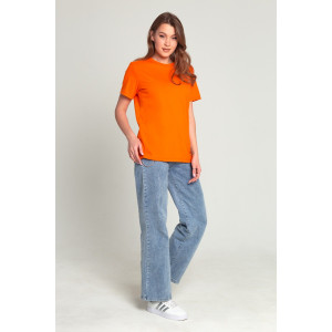 Футболка женская "Базовая" Ф-38 кулирка (последний размер) оранжевый 52,54