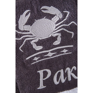Полотенце махровое с вышивкой "Знаки зодиака" 14418/10 графит Рак