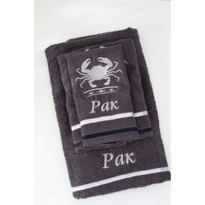 Полотенце махровое с вышивкой "Знаки зодиака" 14418/10 графит Рак