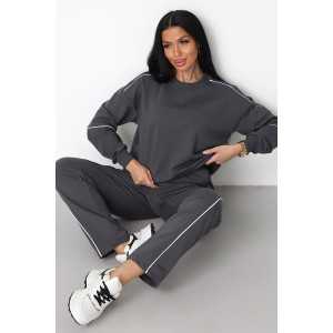 Костюм двойка женский "Кант" футер с лайкрой (р-ры: 42-58) серый