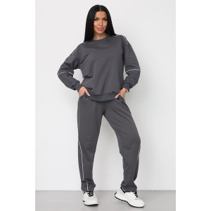 Костюм двойка женский "Кант" футер с лайкрой (р-ры: 42-58) серый