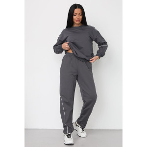 Костюм двойка женский "Кант" футер с лайкрой (р-ры: 42-58) серый