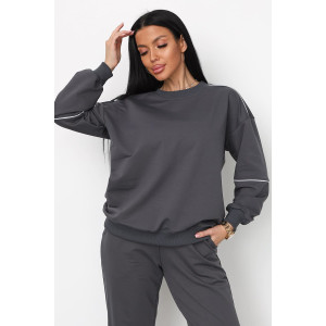 Костюм двойка женский "Кант" футер с лайкрой (р-ры: 42-58) серый