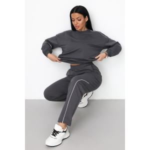 Костюм двойка женский "Кант" футер с лайкрой (р-ры: 42-58) серый