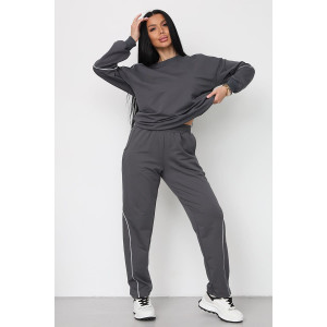 Костюм двойка женский "Кант" футер с лайкрой (р-ры: 42-58) серый