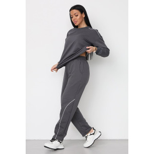 Костюм двойка женский "Кант" футер с лайкрой (р-ры: 42-58) серый