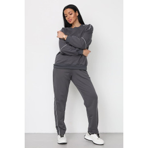 Костюм двойка женский "Кант" футер с лайкрой (р-ры: 42-58) серый