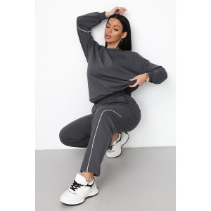 Костюм двойка женский "Кант" футер с лайкрой (р-ры: 42-58) серый