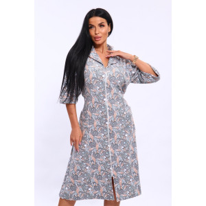 Халат женский 320 махра (последний размер) серый-белый-огурцы 48-50,60-62 Халат женский 320 махра (последний размер) серый-белый-огурцы 48-50,60-62