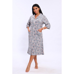 Халат женский 320 махра (последний размер) серый-белый-огурцы 48-50,60-62 Халат женский 320 махра (последний размер) серый-белый-огурцы 48-50,60-62