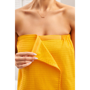 Набор для сауны 029255 вафельное полотно 2 предмета желтый