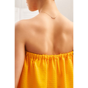 Набор для сауны 029255 вафельное полотно 2 предмета желтый