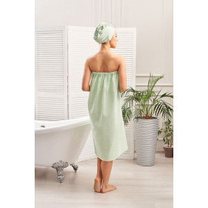 Набор для сауны 029255 вафельное полотно 2 предмета мята Набор для сауны 029255 вафельное полотно 2 предмета мята