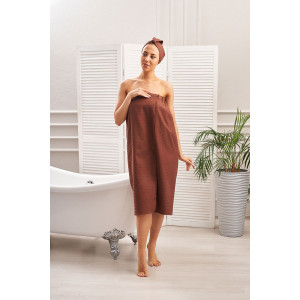 Набор для сауны 029255 вафельное полотно 2 предмета шоколад Набор для сауны 029255 вафельное полотно 2 предмета шоколад