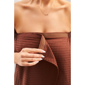 Набор для сауны 029255 вафельное полотно 2 предмета шоколад Набор для сауны 029255 вафельное полотно 2 предмета шоколад