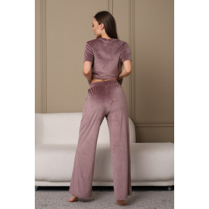 Костюм двойка женский 729 велюр (последний размер) кофейный 44,48,50,54