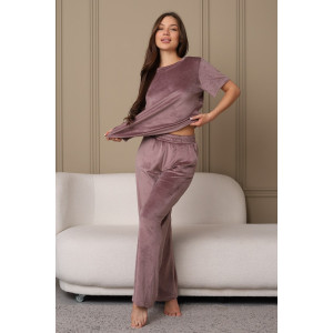 Костюм двойка женский 729 велюр (последний размер) кофейный 44,48,50,54