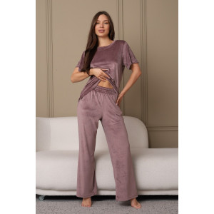 Костюм двойка женский 729 велюр (последний размер) кофейный 44,48,50,54