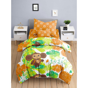 Детское постельное белье бязь "Чебурашка Школьник"