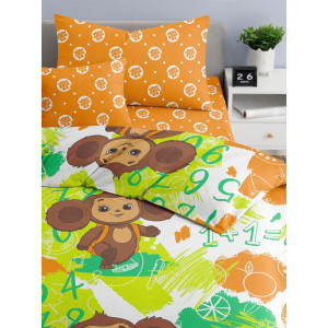 Детское постельное белье бязь "Чебурашка Школьник"