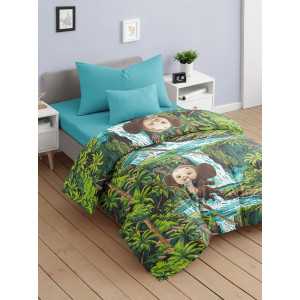Детское постельное белье бязь "Чебурашка в джунглях"